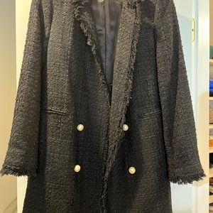 Zara Boucle Coat Medium